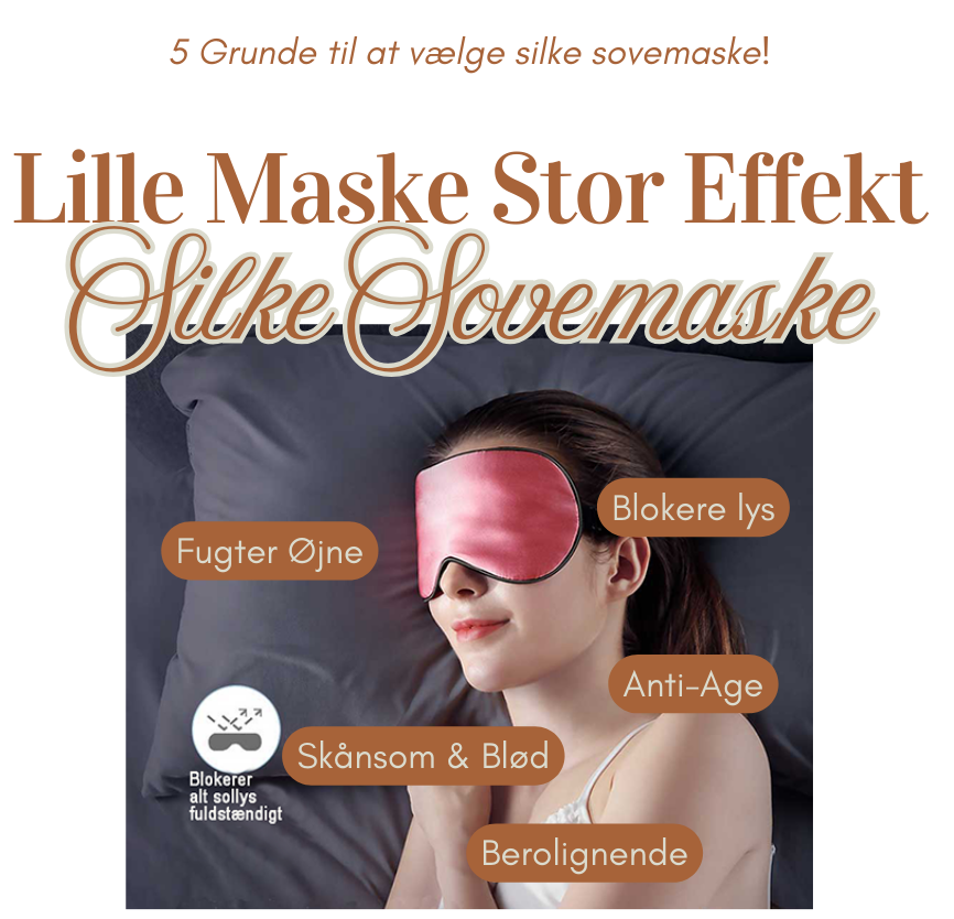 Luksuriøse silkesovemasker i 100% Mulberry silke