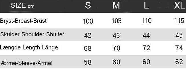 Size guide silke cashmere rullekrave mænd