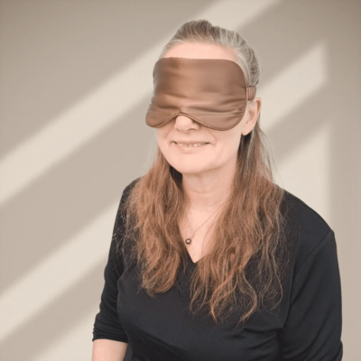 Silke SoveMaske -100% SilkeStof -100% SilkeFyld! Farve Brun