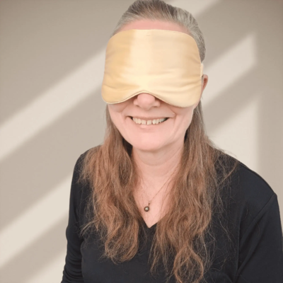 Silke SoveMaske -100% SilkeStof -100% SilkeFyld! Farve Champagne