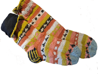 100% uld Hyggesokker FairTrade Nepal med fleece foer
