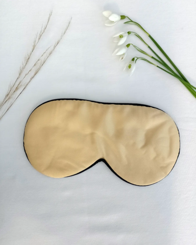 Champagne Silke SoveMaske -100% SilkeStof -100% SilkeFyld!