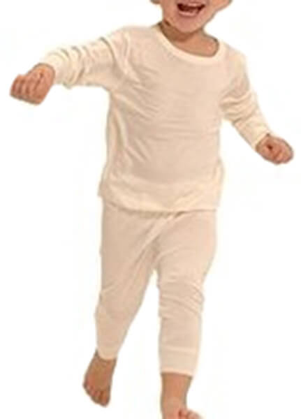 Silke tshirt børn 100% Mulberry Silke i farven elfenben