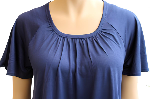 Silke Jersey Natkjole, 100% silke - Marineblå