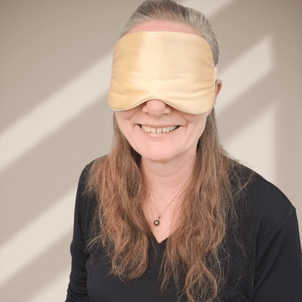 Silke SoveMaske -100% SilkeStof -100% SilkeFyld! Farve Champagne