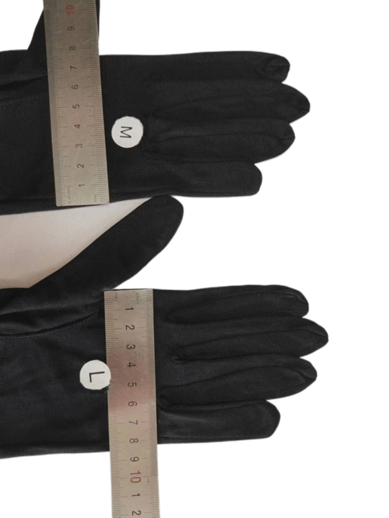 Silkehandsker 100% Mulberry silke - farve sort str. S, M, L, XL, 5år