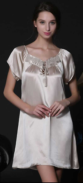 Silke natskjorte 100% silke