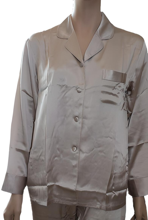 silke pyjamas 100% mulberry silke, Beige, 19momme