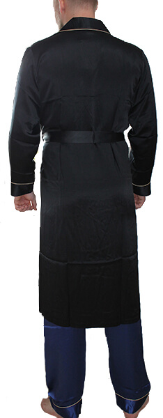 Silke kimono sort, 100% silke