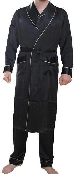 Silke kimono sort, 100% silke