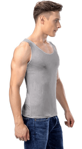 Silke tanktop grå, 100% silke