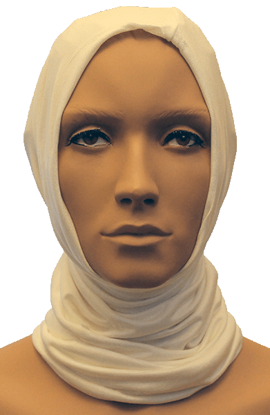 Silke Halsvarmer hvid, 100% Silke 67cm lang