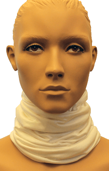 Silke Halsvarmer hvid, 100% Silke 67cm lang