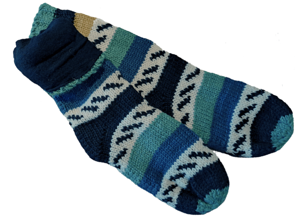 100% uld Hyggesokker FairTrade Nepal med fleece foer