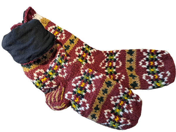 100% uld Hyggesokker FairTrade Nepal med fleece foer