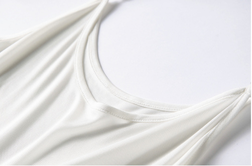 Hvid Lang underkjole silke, 100% silke jersey