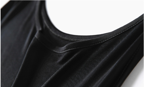 Sort Lang underkjole silke, 100% silke jersey