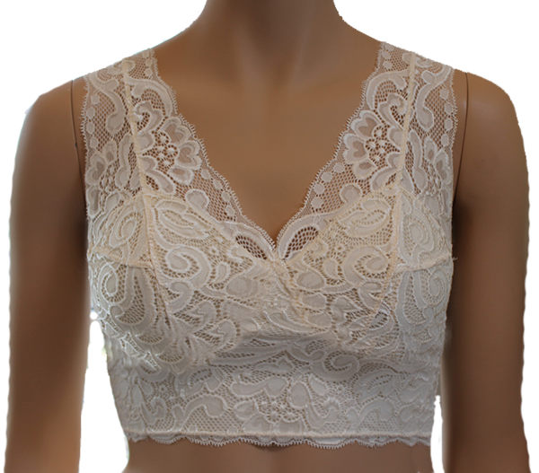 100% silke blonde BH top Champagne