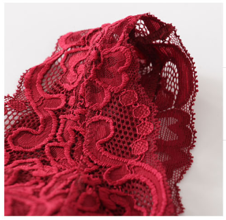 100% silke blonde BH top vinrød