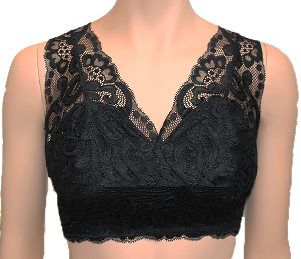 100% silke blonde BH top Sort