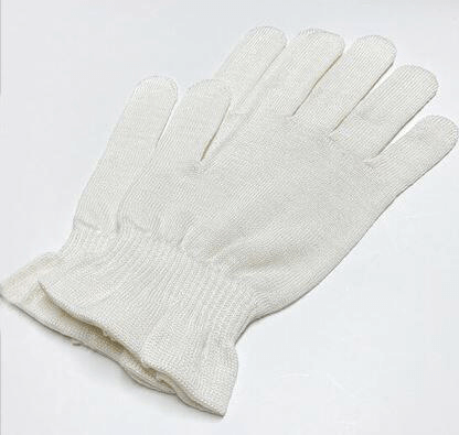 Silke Handske løs strikket 100% silke elfenben
