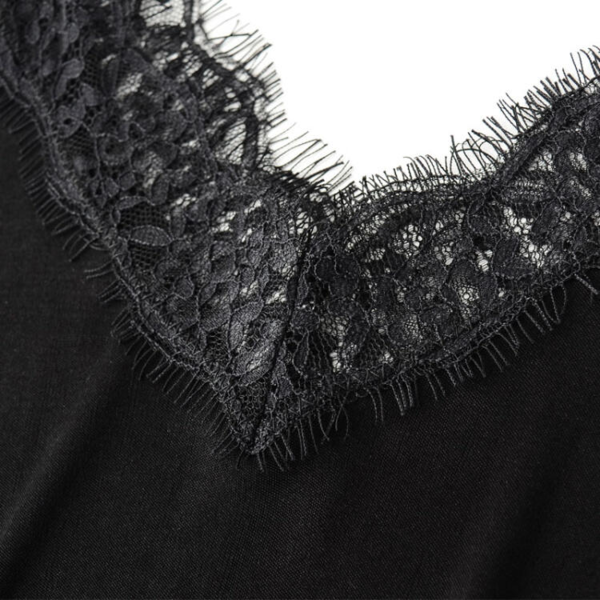 Silke jersey chemise 100% silke, farve sort