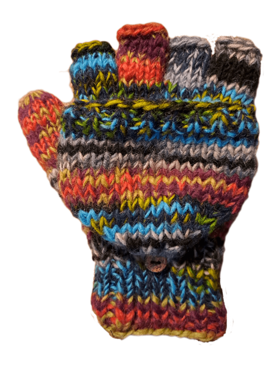 Håndstrikkede uldluffer 100% uld og meget varme.