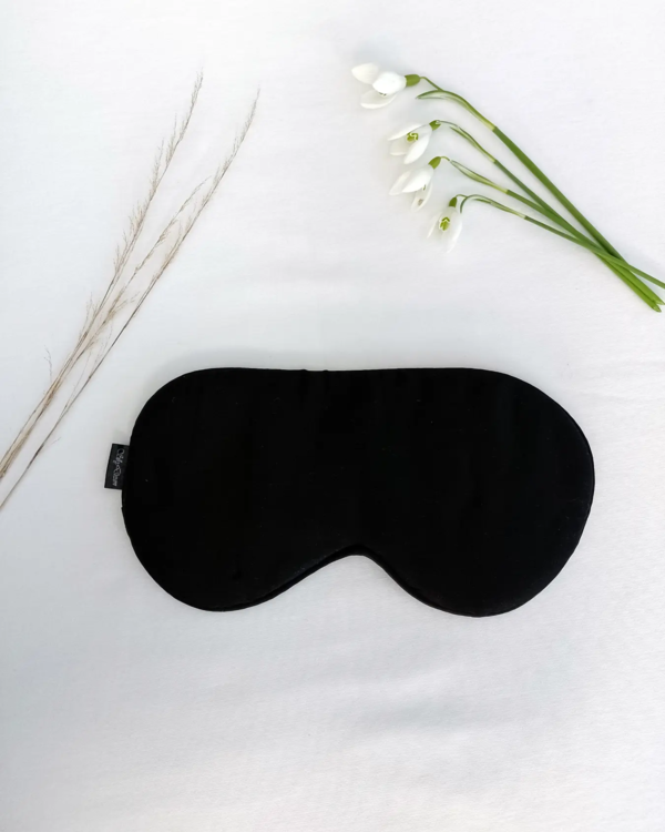 Sort Silke SoveMaske -100% SilkeStof -100% SilkeFyld!