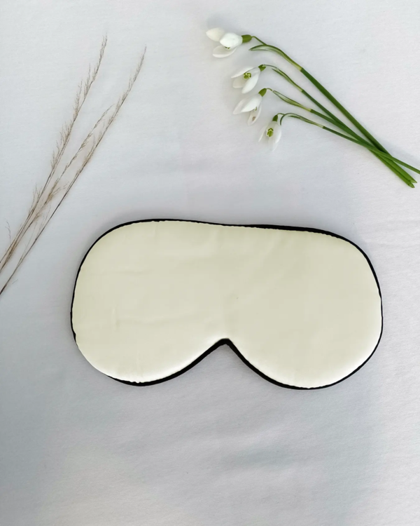 Elfenben Silke SoveMaske -100% SilkeStof -100% SilkeFyld!