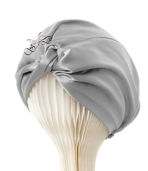 100% Silke Turban sovehue Grå