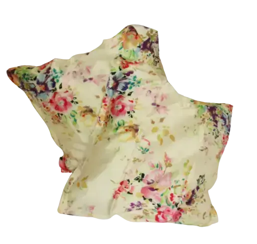 Silkepudebetræk med Sommerblomster i skønne farver, 19momme 100% mulberry silke