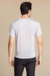 Silke tshirt, unisex 100% silk lysgrå