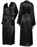 Silke kimono lang-sort 100% silke