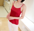 Silke camisole rød 100% silke