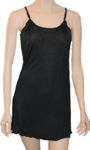 Silke underkjole strikket, 100% silke jersey, farve sort str. S-M-L-XL