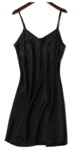 Silke Satin Underkjole, sort, 100% silke - Sort