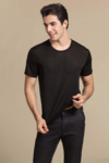 Silke tshirt 100% silke, sort