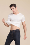 Silke tshirt unisex, 100% silke hvid